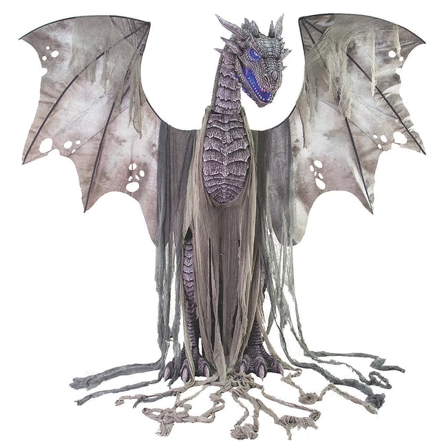 7 Ft. Animated Winter Dragon Halloween Decoration