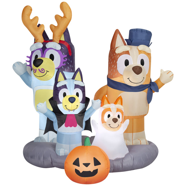 Halloween Inflatable Bluey and Family Scene, 5.5 Ft Tall, Multi