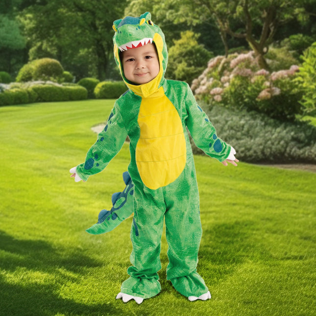 T-Rex Costume for Baby, Dinosaur Costumes Jumpsuit W/Egg Toys for Toddler and Kids Halloween Party Dress-Up 2 5 7 Years