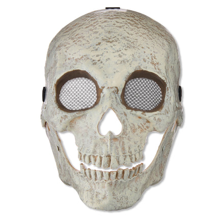 Skull Skeleton Mask Costume Accessory for Adults, Beige, Halloween by