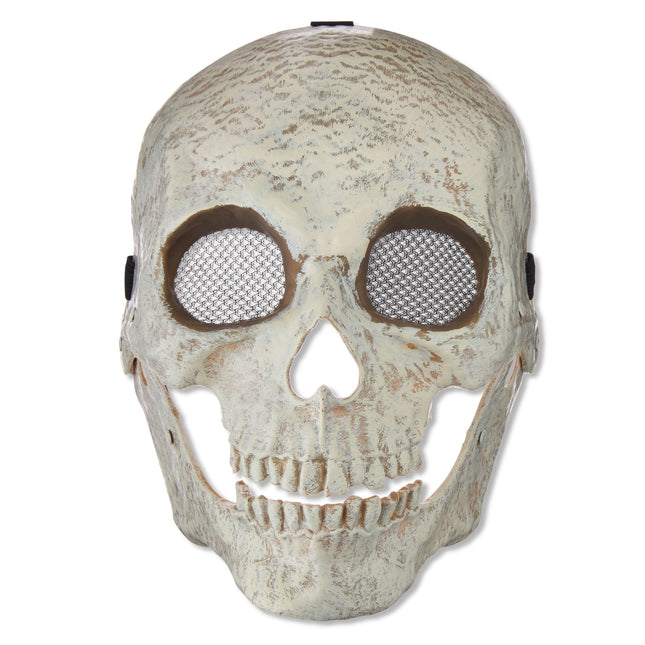 Skull Skeleton Mask Costume Accessory for Adults, Beige, Halloween by