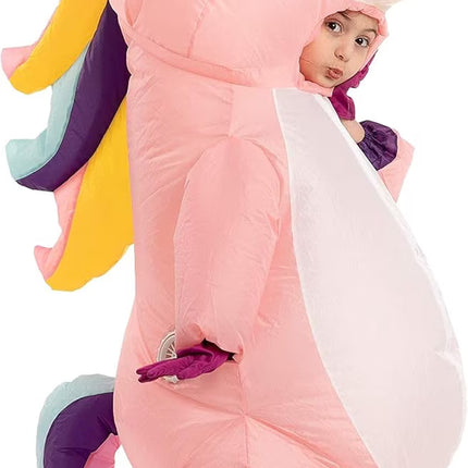 Inflatable Costume for Kids, Blow up Full Body Unicorn Costume, Halloween Inflatable Costume for Boys and Girls Dress up Party