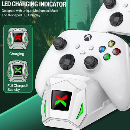 Xbox Controller Charger Station with 2 X5520Mwh Rechargeable Battery Pack for Xbox Series X|S, Xbox One, One S, One X & Elite Controllers