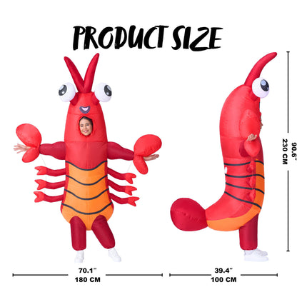 Adult Inflatable Lobster Costume Full Body Blow up Lobster Costume for Halloween Party and Cosplay