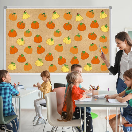 72 Pcs Pumpkin Cutouts Fall Pumpkin Paper Cut-Outs 3.93 Inch Autumn Pumpkins Bulletin Board Decoration Thanksgiving Cutouts with Glue Point for Fall Thanksgiving School Classroom Chalkboard Wall Decor