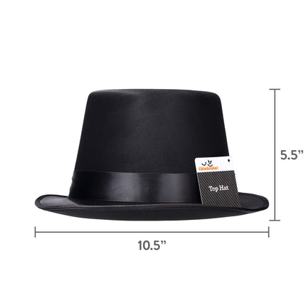 Top Hat Costume Accessory for Adults, Black, Halloween by