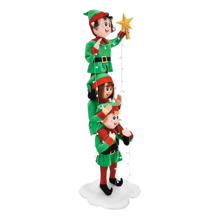 Toys TT93145 6 Ft. 5 3/4" Light-Up LED Elf Stack with Sound Indoor & Outdoor Christmas Decoration