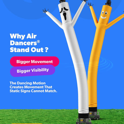 20Ft Ghost Air Dancers Inflatable Tube Man Attachment | Halloween Inflatables Outdoor Decoration | Wacky Waving Halloween Blow up for Yard Display or Business (Blower Not Included)