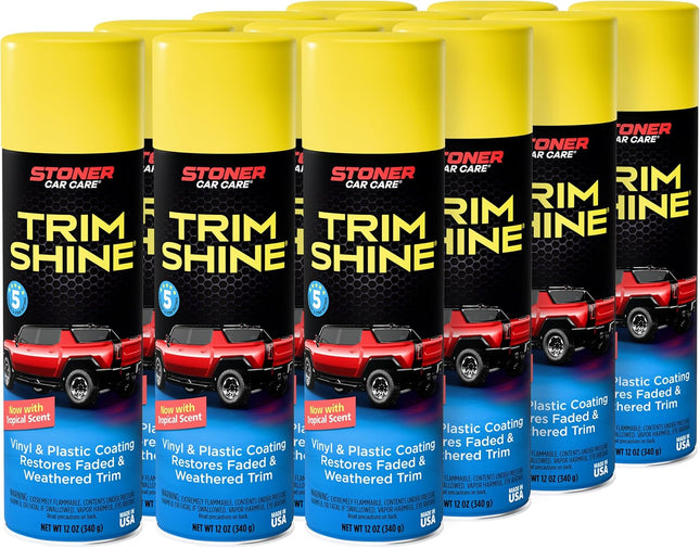 91034-12PK Trim Shine – Black Trim and Plastic Restorer for Cars – Vinyl and Plastic Trim Protectant Coating for Interior and Exterior Use – Fast-Drying No Sling – 12 Oz (Pack of 12)