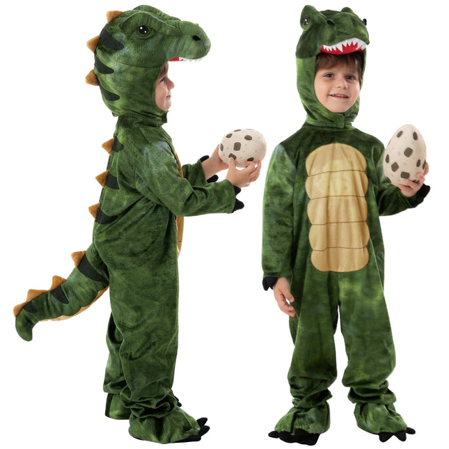 Halloween T-Rex Costume Dinosaur Onesie with Eggs for Kids and Toddlers Halloween Party Dress up Cosplay