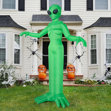 9 Ft Halloween Inflatable Giant Alien Decoration with Built-In Leds,Alien Halloween Decorations Outdoor Blow up Yard Lawn Decoration