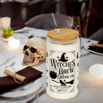 Halloween Cup, 18Oz Frosted Witch Halloween Tumbler with Lid and Straw