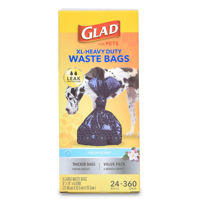 Extra Large, Heavy Duty Scented Dog Waste Bags Value Pack - 360 Count