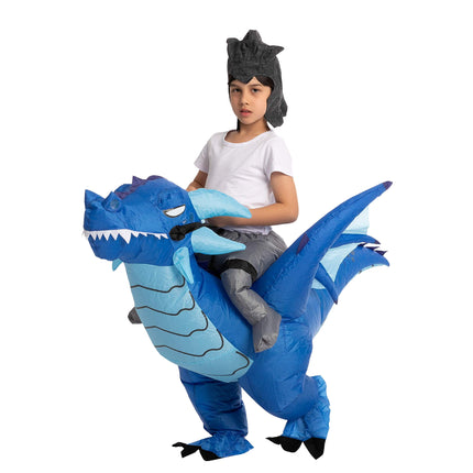 Halloween Inflatable Dragon Costume for Kids,Blow up Ride on Dragon Costume Funny Halloween Inflatable Costume Dinosaur Costume for Halloween Dress up Party