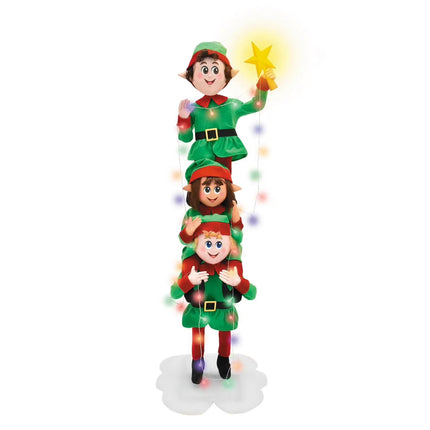 Toys TT93145 6 Ft. 5 3/4" Light-Up LED Elf Stack with Sound Indoor & Outdoor Christmas Decoration