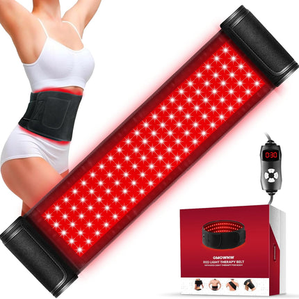 Red Light Therapy for Body, Infrared Light Therapy for Belt Shoulder Waist, Upgraded 3 in 1 LED Beads, 660Nm Red Light & 850Nm near Infrared Light Therapy Belt Wrap Timer Remote Control