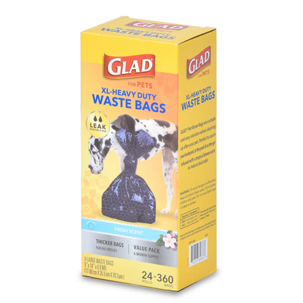 Extra Large, Heavy Duty Scented Dog Waste Bags Value Pack - 360 Count