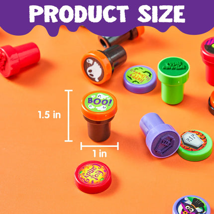 100 Pcs Halloween Assorted Stamps for Kids – Halloween Toy Stamps, Party Favors for Trick-Or-Treaters, Goodie Bag Fillers, Prizes & Basket Stuffers