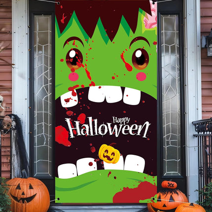 Halloween Door Cover,Scary Halloween Banner Decorations-71 X35