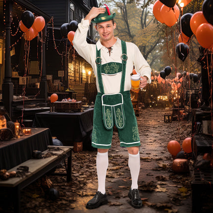 Men'S German Bavarian Oktoberfest Costume Set, Beer Costume Hat for Adults Halloween Fancy Dress Costumes and Beer Festival