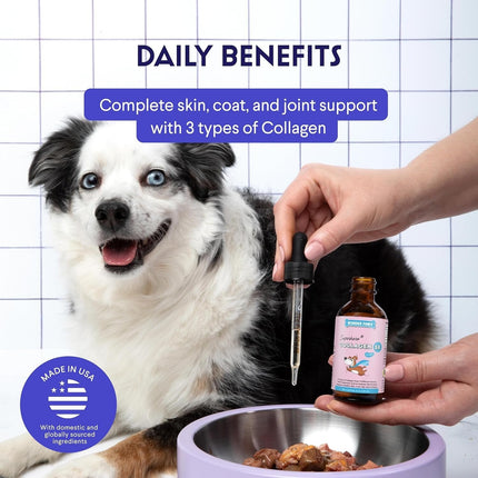 Premium Collagen for Dogs – Liquid Collagen for Dogs with Hyaluronic Acid - 4 Oz