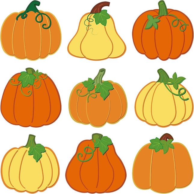72 Pcs Pumpkin Cutouts Fall Pumpkin Paper Cut-Outs 3.93 Inch Autumn Pumpkins Bulletin Board Decoration Thanksgiving Cutouts with Glue Point for Fall Thanksgiving School Classroom Chalkboard Wall Decor