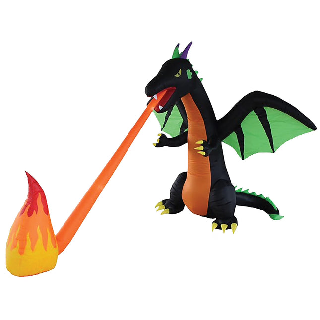 13 Ft Inflatable Fire-Breathing Dragon Decoration