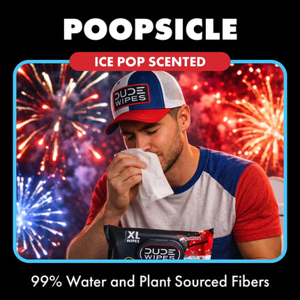 Poopsicle, Ice Pop Scented Extra Large Flushable Wipes, 48 Count, 5 Pack (240 Total)