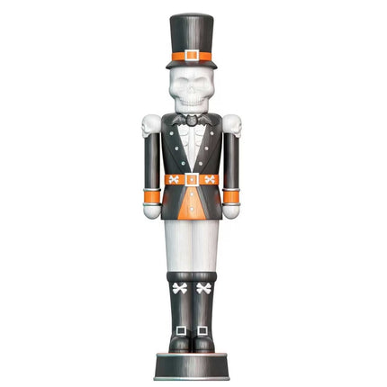 Giant Animated Skeleton Nutcracker Decoration, Black and Orange, 72", Halloween by