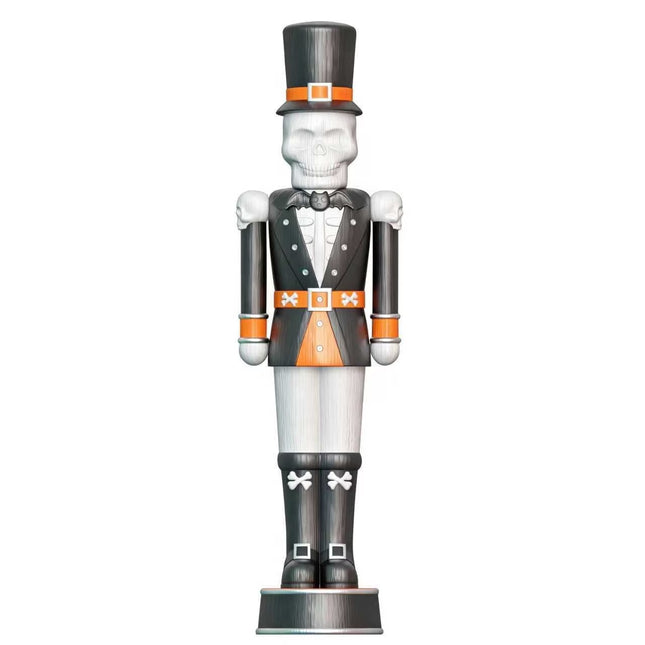 Giant Animated Skeleton Nutcracker Decoration, Black and Orange, 72", Halloween by