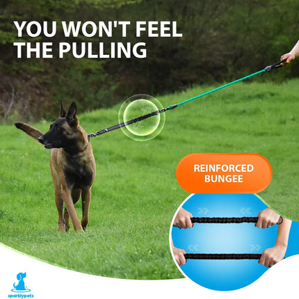 - Heavy Duty Bungee Rope Leash for Large and Medium Dogs - No Pull, Shock Absorber Long Dog Training Lead - No Slip Reflective Line for outside (5.5 Ft Bungee Leash)