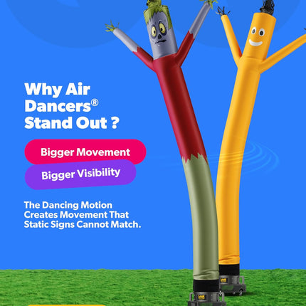 20Ft Monster Air Dancers Inflatable Tube Man Attachment | Halloween Inflatables Outdoor Decoration | Wacky Waving Halloween Blow up for Yard Display or Business (Blower Not Included)