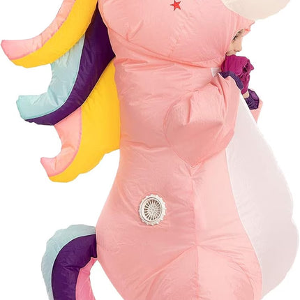 Inflatable Costume for Kids, Blow up Full Body Unicorn Costume, Halloween Inflatable Costume for Boys and Girls Dress up Party