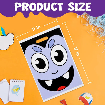 72 Pcs Halloween Treat Bags with Handles, Goodie Bags for Kids, Exchange Classroom Gift Bags for Halloween Party Favors Decorations Supplies