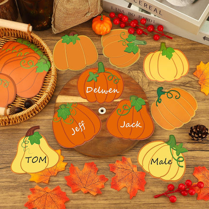 72 Pcs Pumpkin Cutouts Fall Pumpkin Paper Cut-Outs 3.93 Inch Autumn Pumpkins Bulletin Board Decoration Thanksgiving Cutouts with Glue Point for Fall Thanksgiving School Classroom Chalkboard Wall Decor