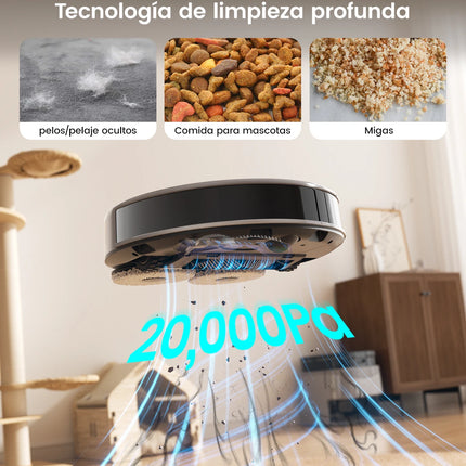 M3 Max Robot Vacuum, Robot Vacuum and Mop, 20000Pa Suction, Anti-Tangle Brushes, Dual Spinning Mop, Auto Mop Washing