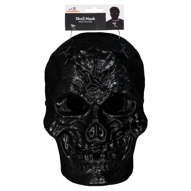Skull Mask Costume Accessory for Adults, Black, Halloween by