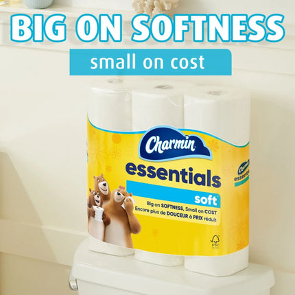 Essentials Soft Toilet Paper 12 Mega Rolls, 330 Sheets per Roll