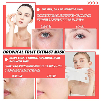 20 Pcs Facial Sheet Mask Combo,Hydrating Face Mask,Easy to Use,Moisturizing Daily Sheet Mask