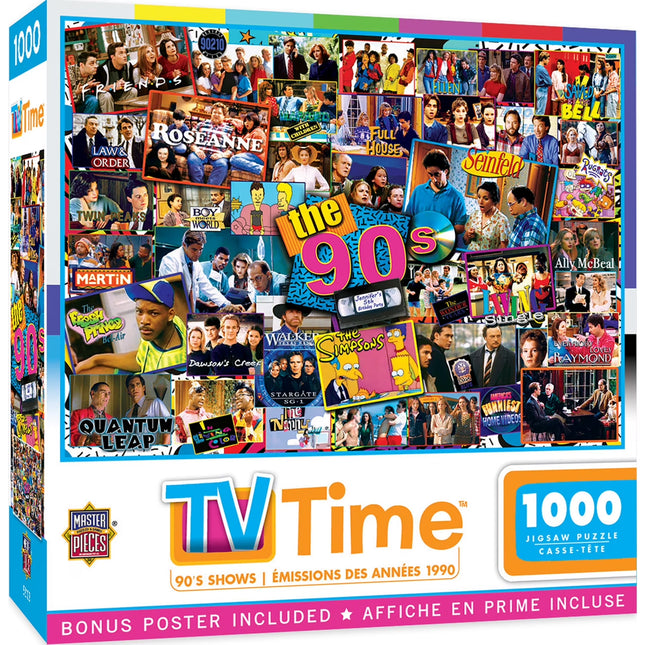 1000 Piece Jigsaw Puzzle - Nostalgic 90S TV Shows for Adults - 19.25"X26.75"