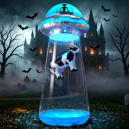 9 Ft Halloween Inflatable UFO Alien Decoration with Built-In Leds,Ufo Halloween Decorations Outdoor Blow up Yard Lawn Decoration