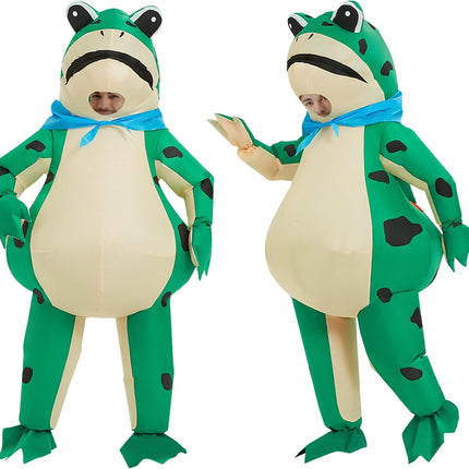 Funny Frog Outfit Inflatable Frog Costume Blow-Up Cosplay Costume for Adult/Birthday/Halloween