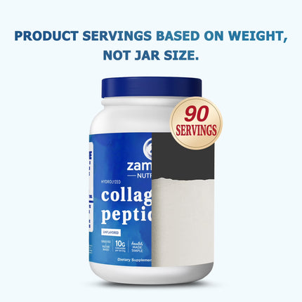 Collagen Peptides Powder, Unflavored Hydrolyzed Collagen Protein, Grass-Fed, Paleo & Keto, Non-Gmo, 90 Servings