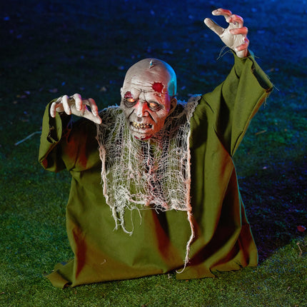 Halloween Groundbreaker Animated Halloween Decorations Zombie with Crawling Creepy Animatronic Decorations with Movable Arms,Outdoor Scary Halloween Yard Decorations