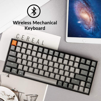 K2 75% Layout RGB Bluetooth Wireless Mechanical Keyboard with  Super Brown Switch/Anti Ghosting/N-Key Rollover, Compact 84 Keys USB Wired Gaming Keyboard for Mac Windows-Version 2