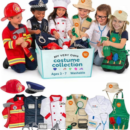 6-In-1 Kids Dress up Clothes Costume Gift Set for Boys & Girls 3+