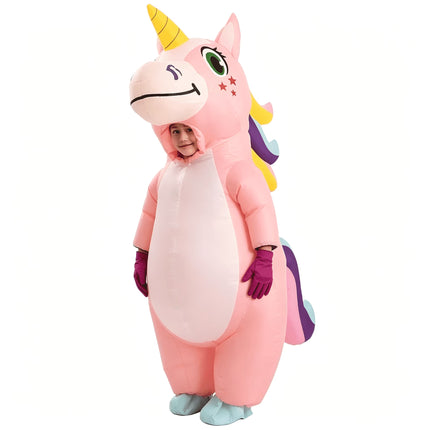 Inflatable Costume for Kids, Blow up Full Body Unicorn Costume, Halloween Inflatable Costume for Boys and Girls Dress up Party