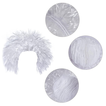 Old Man Costume Set Mad Scientist Wig Glasses Mustache Eyebrows for Dressing up Grandpa Costume Halloween Party Cosplay Set