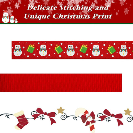 Christmas Dog Collar Adjustable Xmas Dog Collars with Christmas Antler Bow Tie Accessories Snowman Dog Collar for Medium Dogs