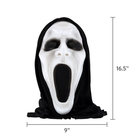 Silent Screamer Mask Costume Accessory for Adults, Black and White, Halloween by